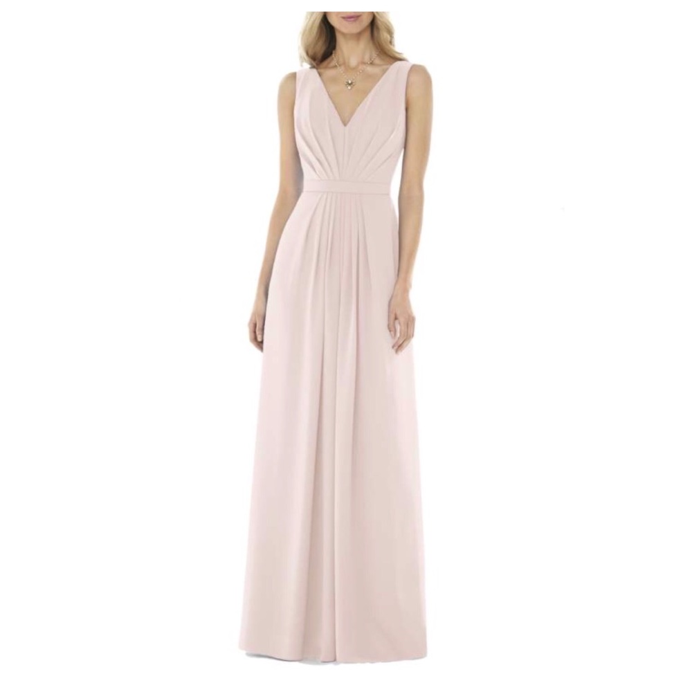 Social Bridesmaids V-Neck Georgette Blush Dress